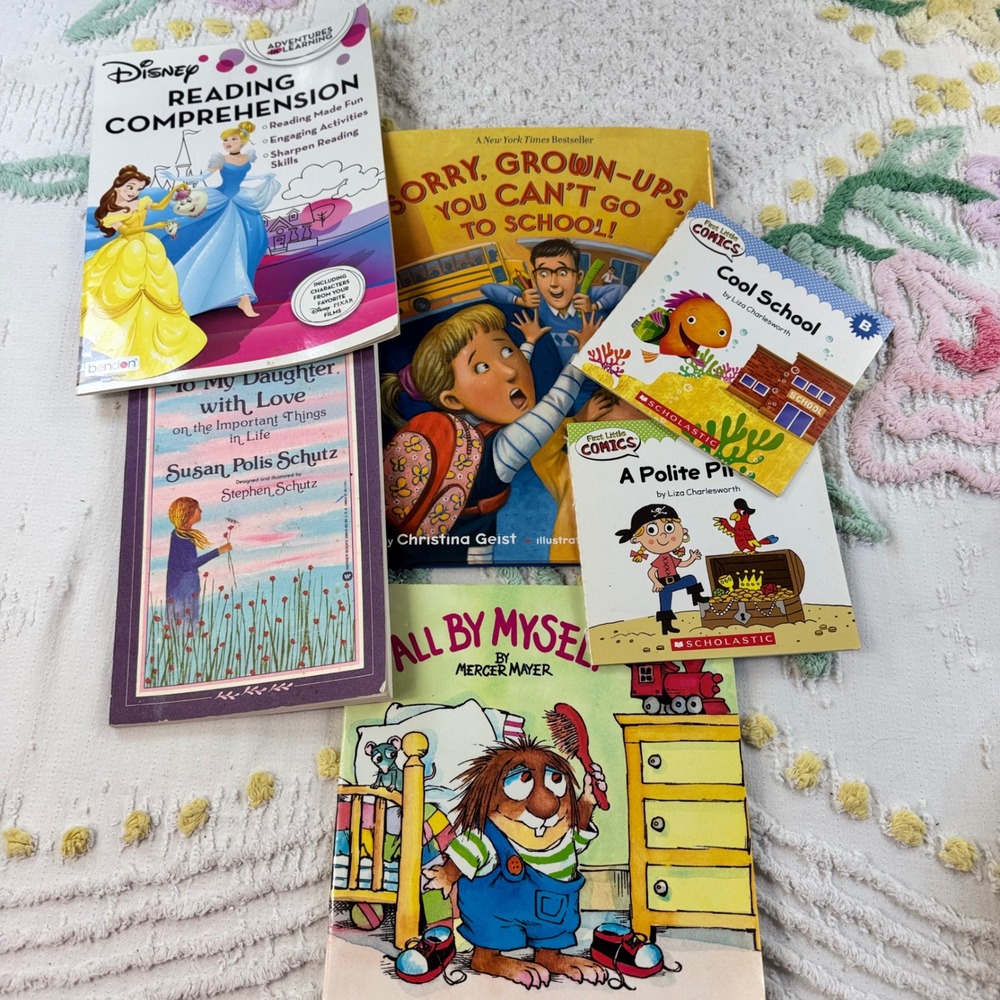 Childrens Book Lot Disney Reading Mercer Mayer Scholastic Comics 6 Books